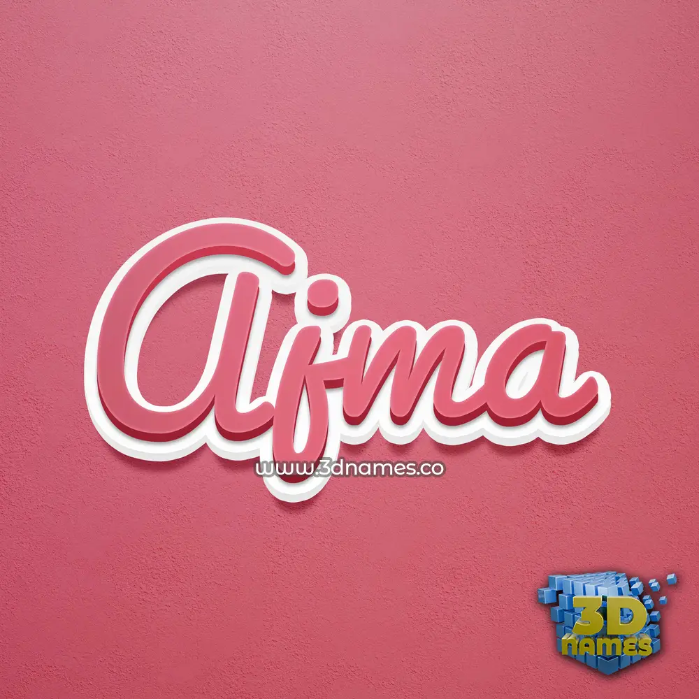 ajma in Red Scribble style - 3D name wallpaper
