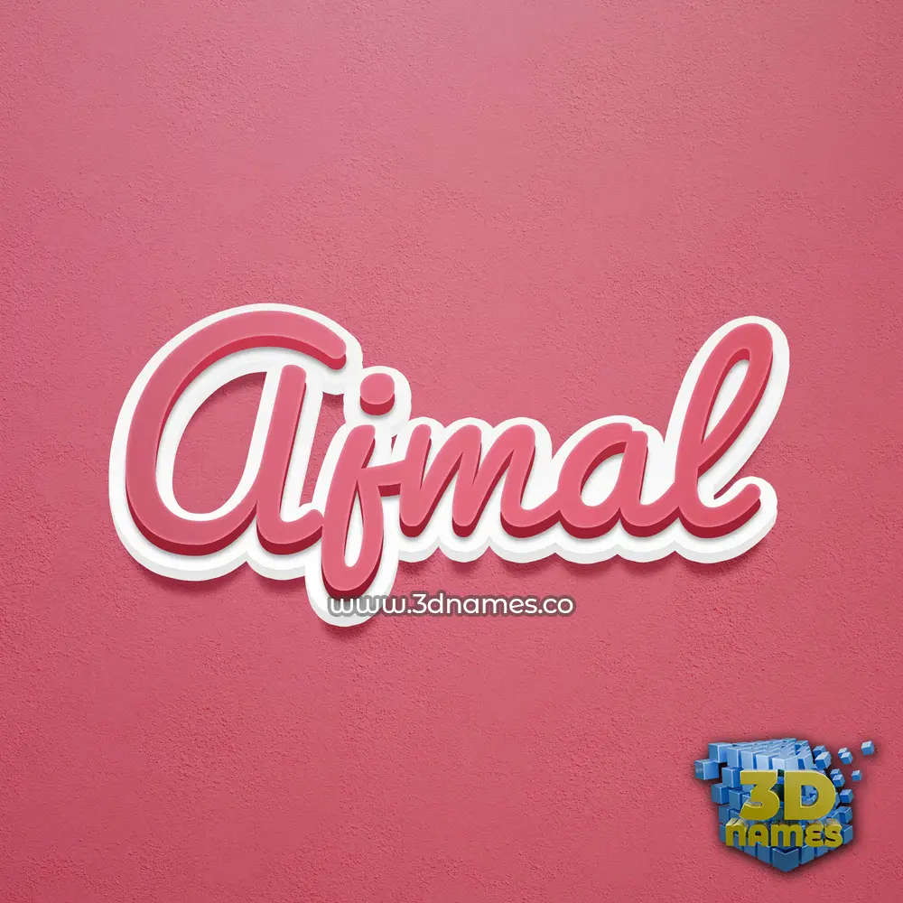 ajmal in Red Scribble style - 3D name wallpaper