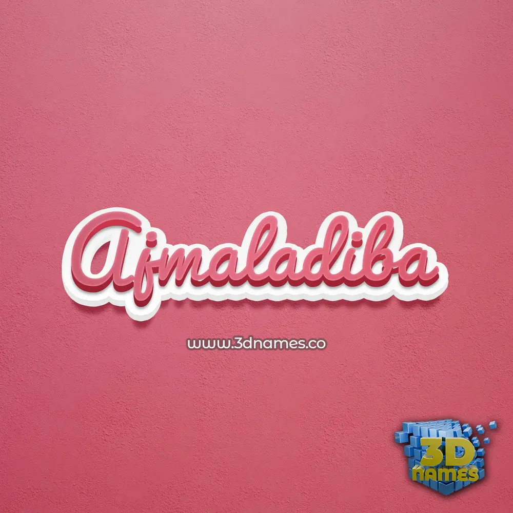 ajmaladiba in Red Scribble style - 3D name wallpaper