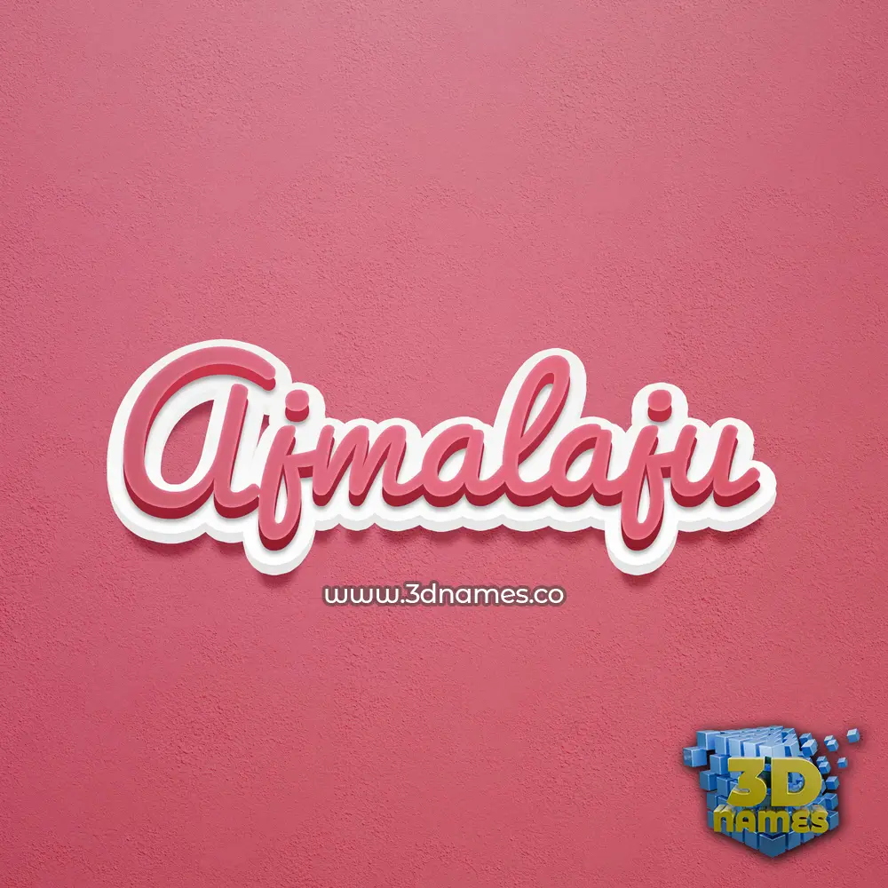 ajmalaju in Red Scribble style - 3D name wallpaper