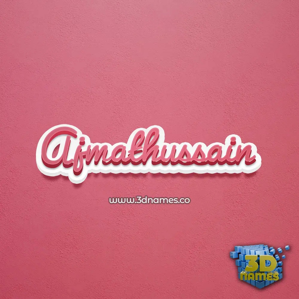 ajmathussain in Red Scribble style - 3D name wallpaper