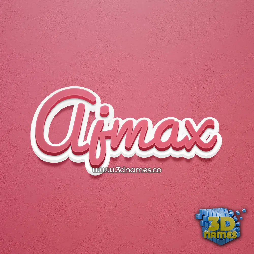 ajmax in Red Scribble style - 3D name wallpaper