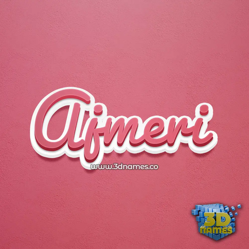 ajmeri in Red Scribble style - 3D name wallpaper