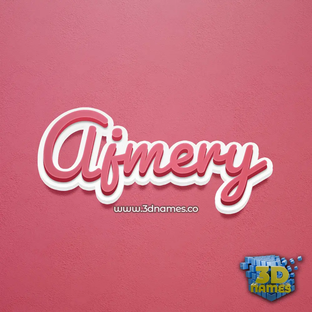 ajmery in Red Scribble style - 3D name wallpaper
