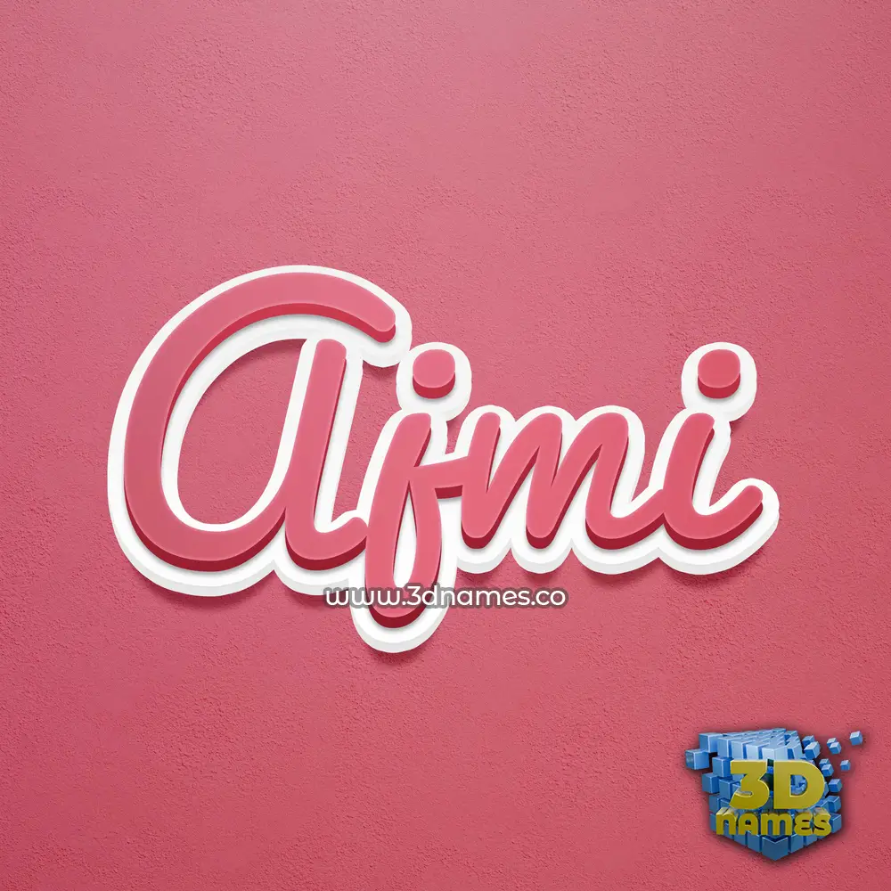 ajmi in Red Scribble style - 3D name wallpaper