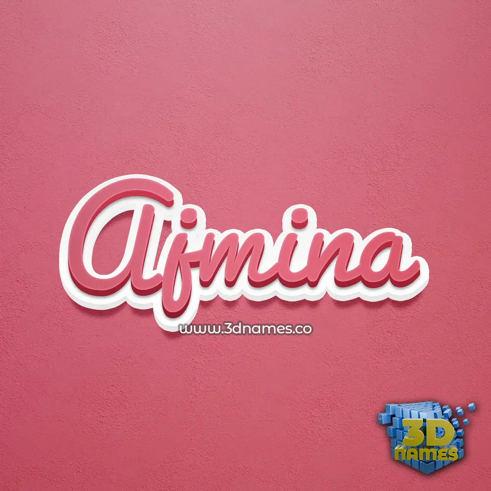 ajmina in Red Scribble style - 3D name wallpaper