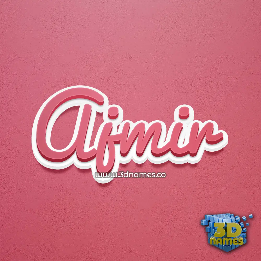 ajmir in Red Scribble style - 3D name wallpaper