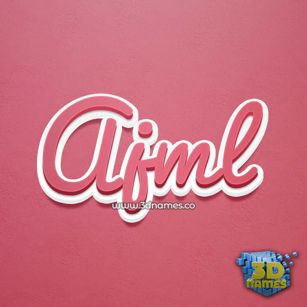 ajml in Red Scribble style - 3D name wallpaper