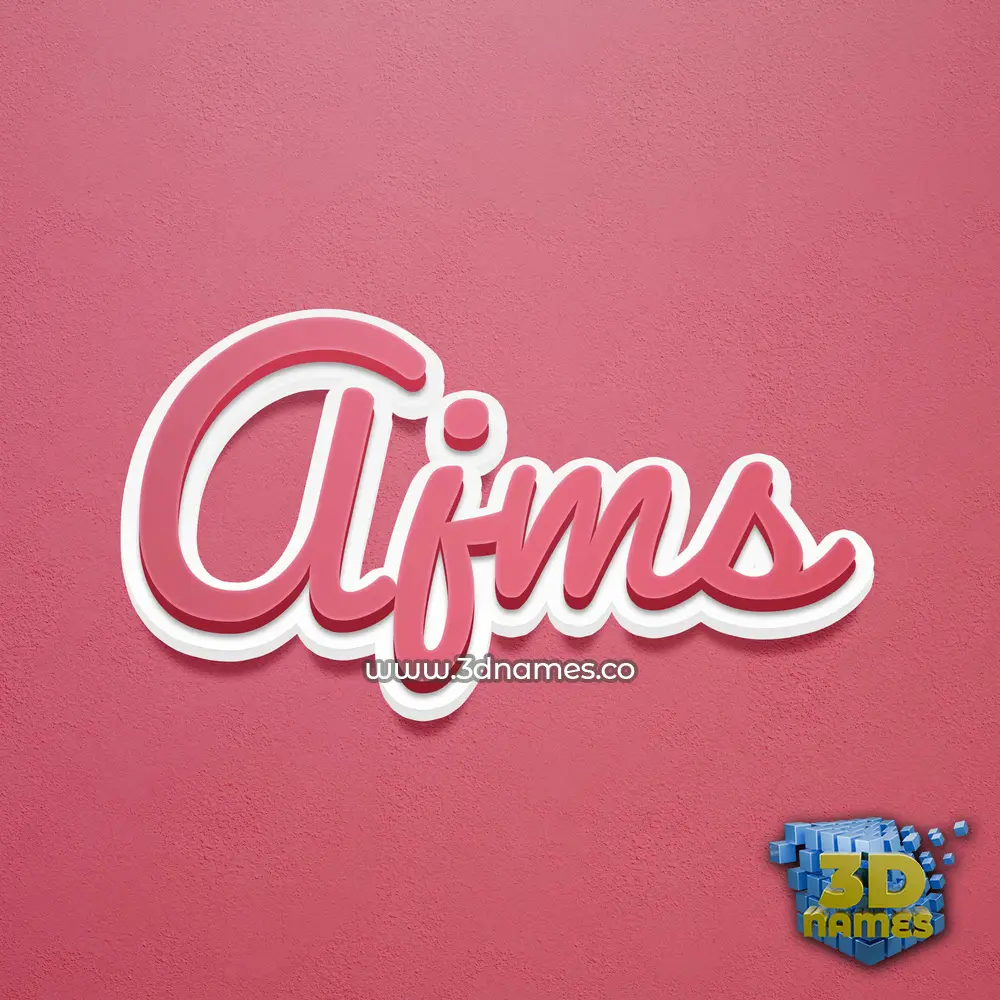 ajms in Red Scribble style - 3D name wallpaper