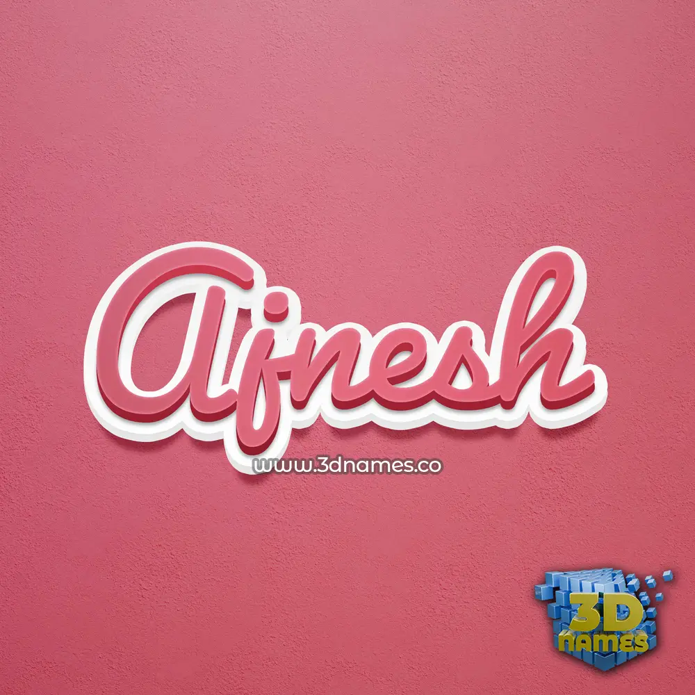 ajnesh in Red Scribble style - 3D name wallpaper