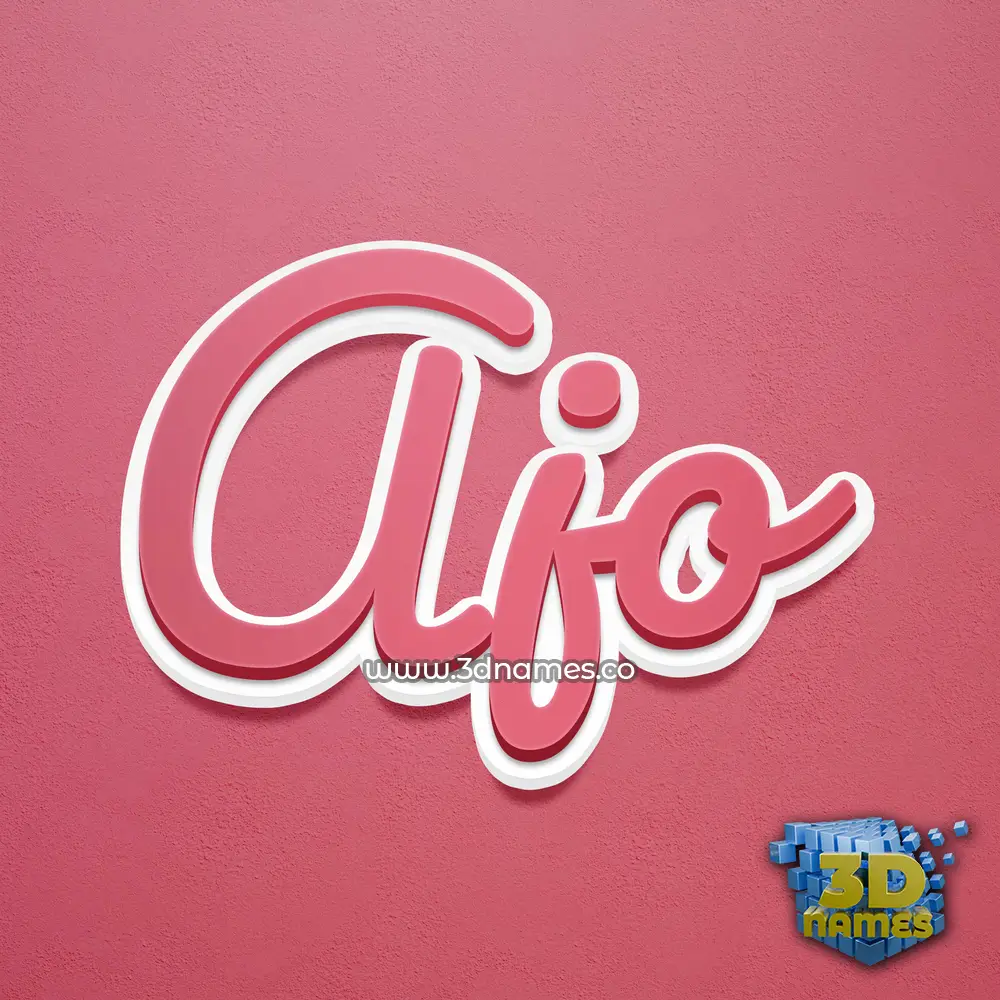 ajo in Red Scribble style - 3D name wallpaper