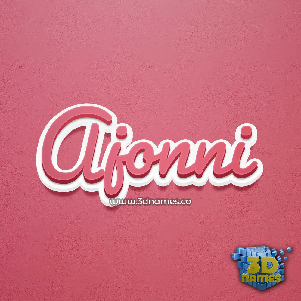 ajonni in Red Scribble style - 3D name wallpaper