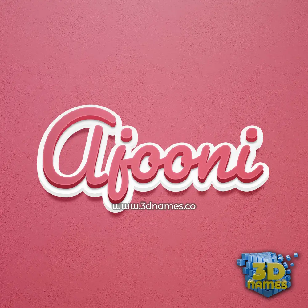 ajooni in Red Scribble style - 3D name wallpaper
