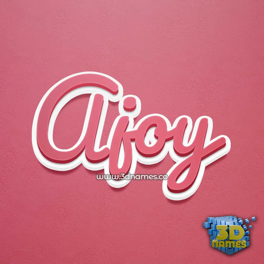 ajoy in Red Scribble style - 3D name wallpaper