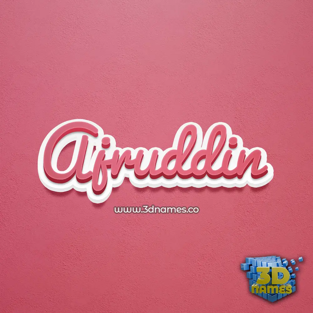 ajruddin in Red Scribble style - 3D name wallpaper