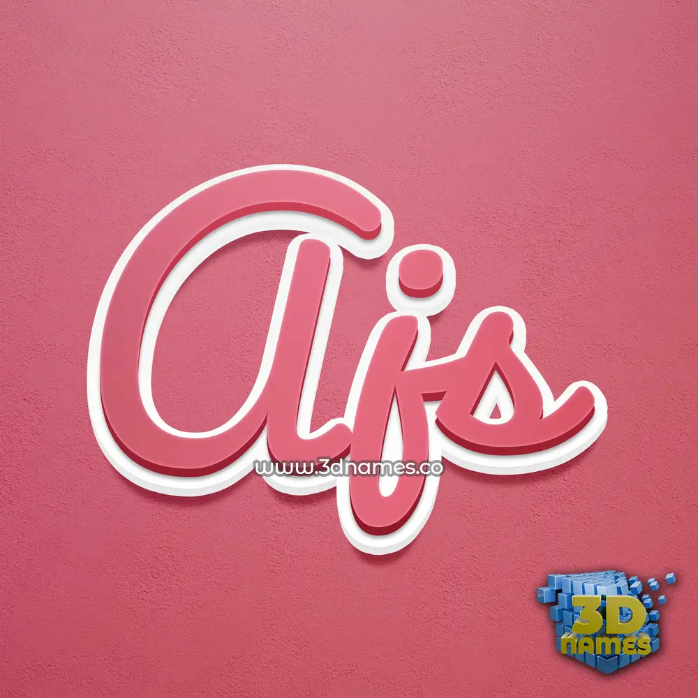 ajs in Red Scribble style - 3D name wallpaper