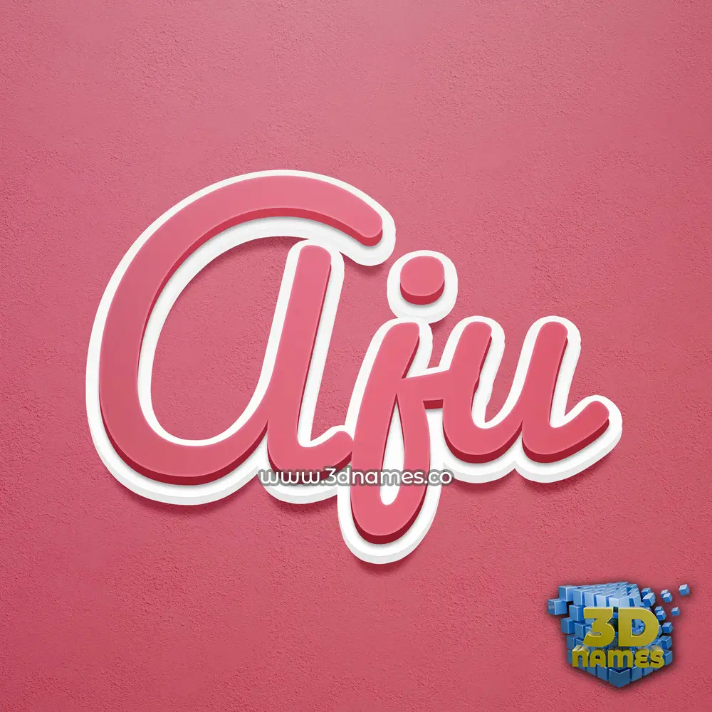 aju in Red Scribble style - 3D name wallpaper