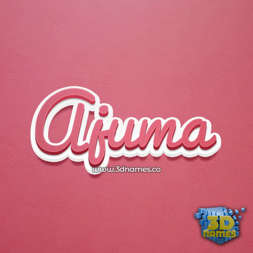 ajuma in Red Scribble style - 3D name wallpaper