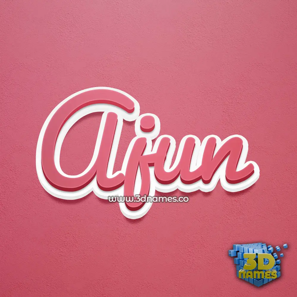 ajun in Red Scribble style - 3D name wallpaper