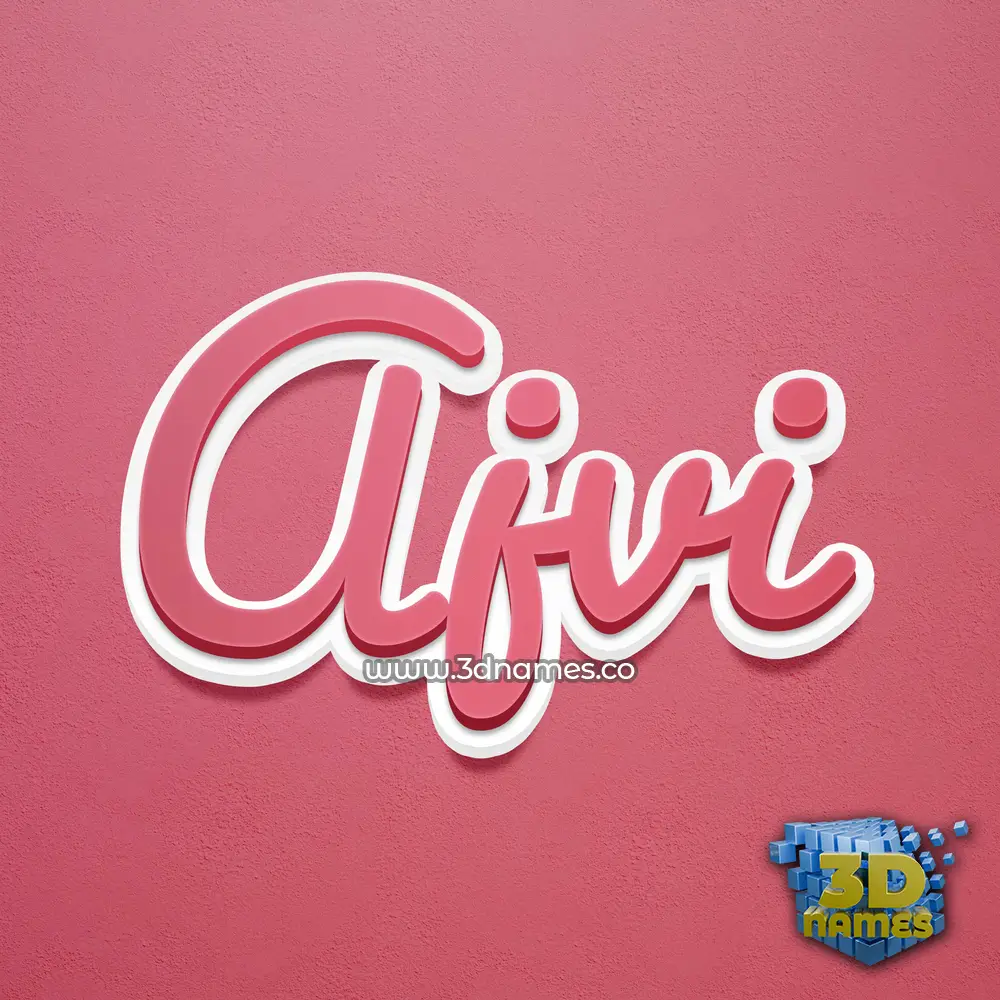 ajvi in Red Scribble style - 3D name wallpaper