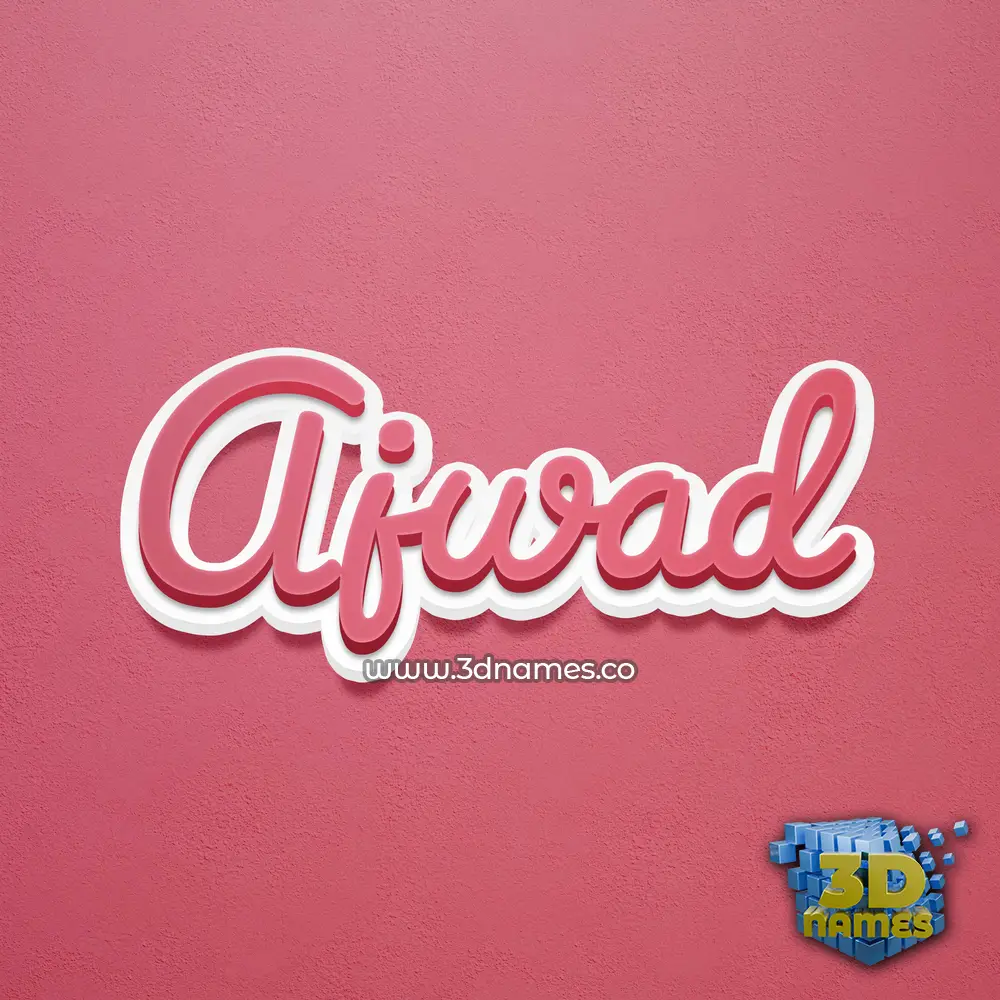 ajwad in Red Scribble style - 3D name wallpaper