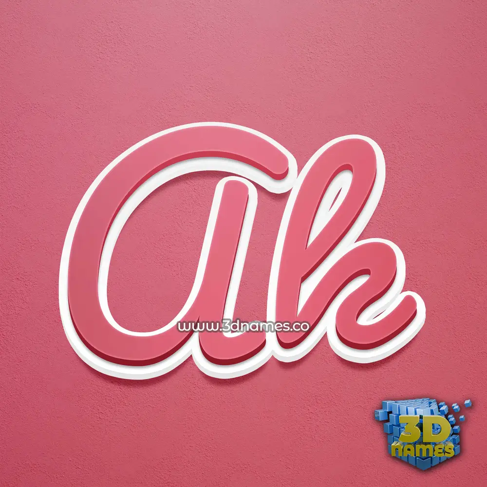 ak in Red Scribble style - 3D name wallpaper