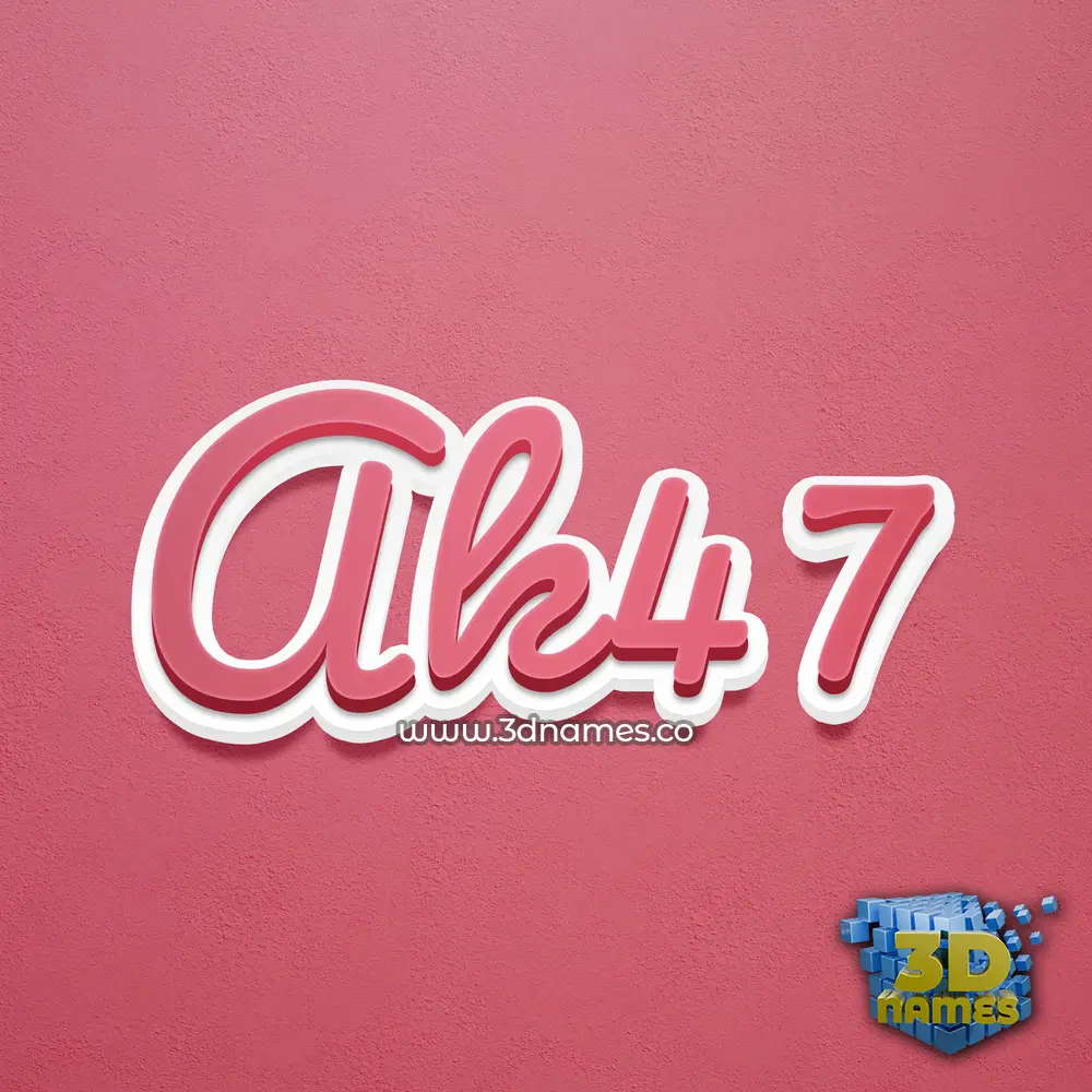 ak47 in Red Scribble style - 3D name wallpaper