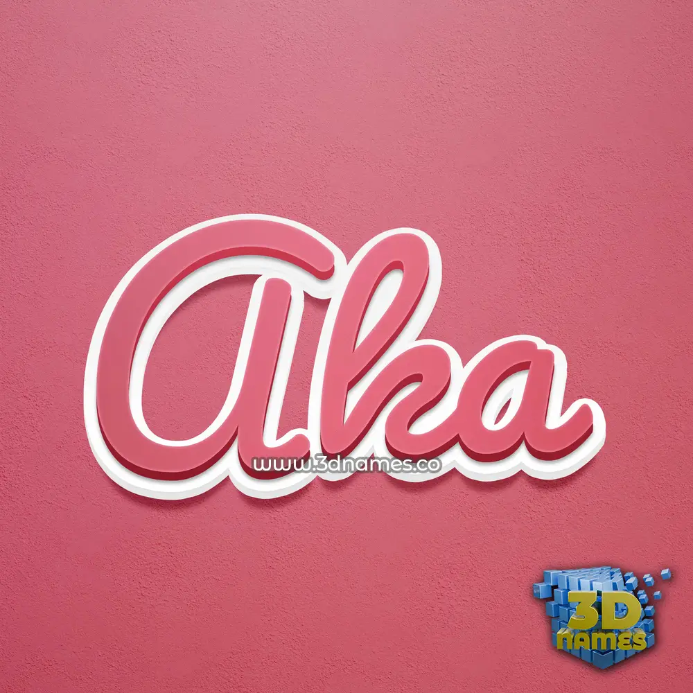 aka in Red Scribble style - 3D name wallpaper