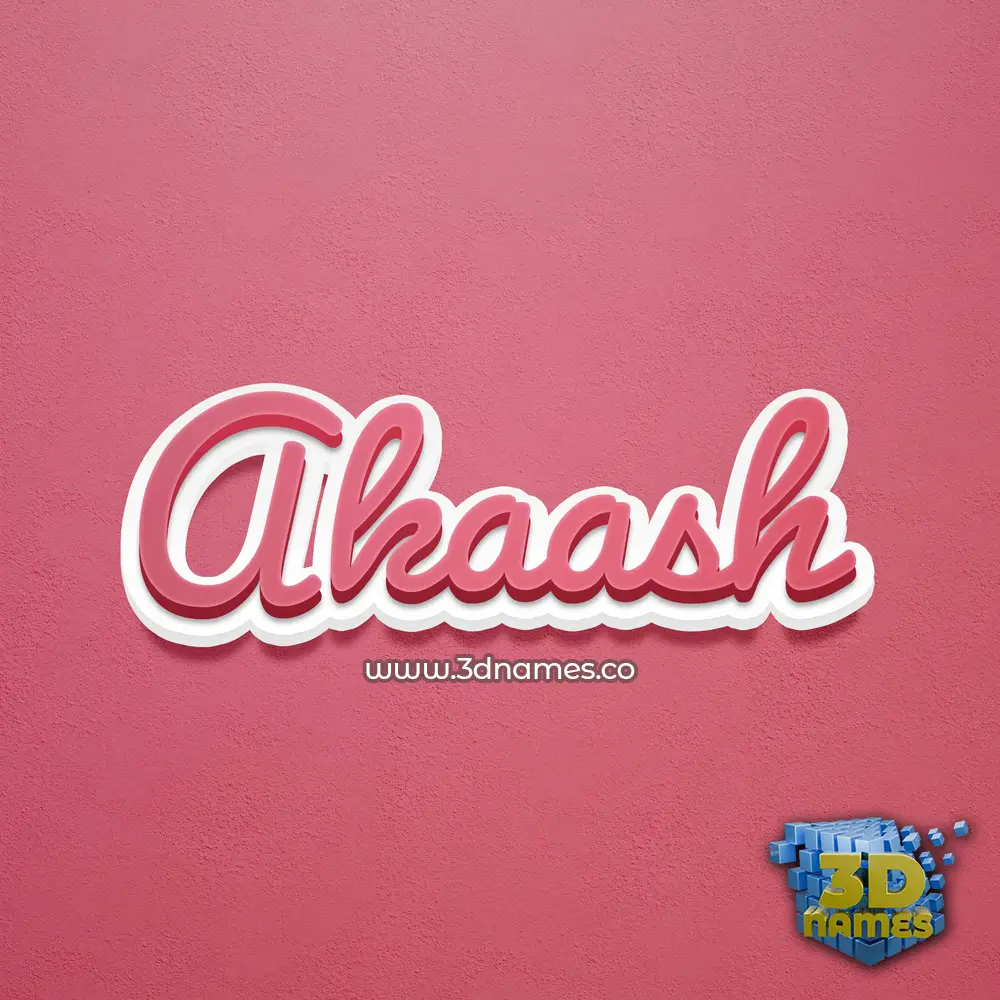 akaash in Red Scribble style - 3D name wallpaper