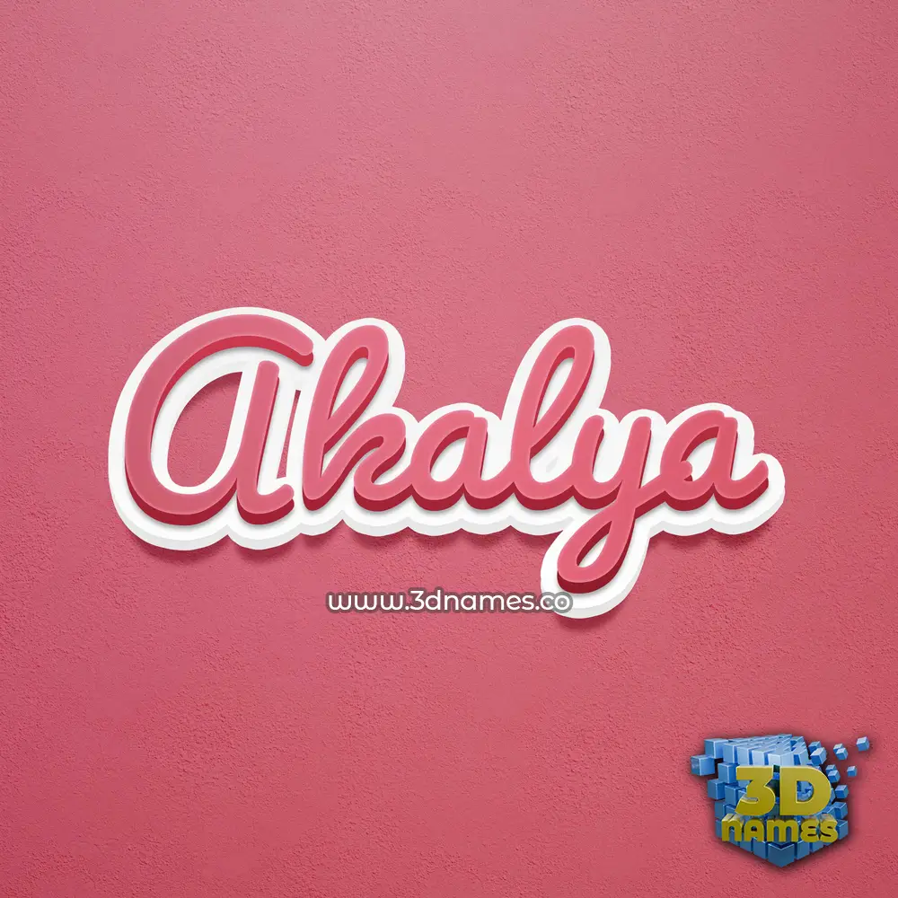 akalya in Red Scribble style - 3D name wallpaper