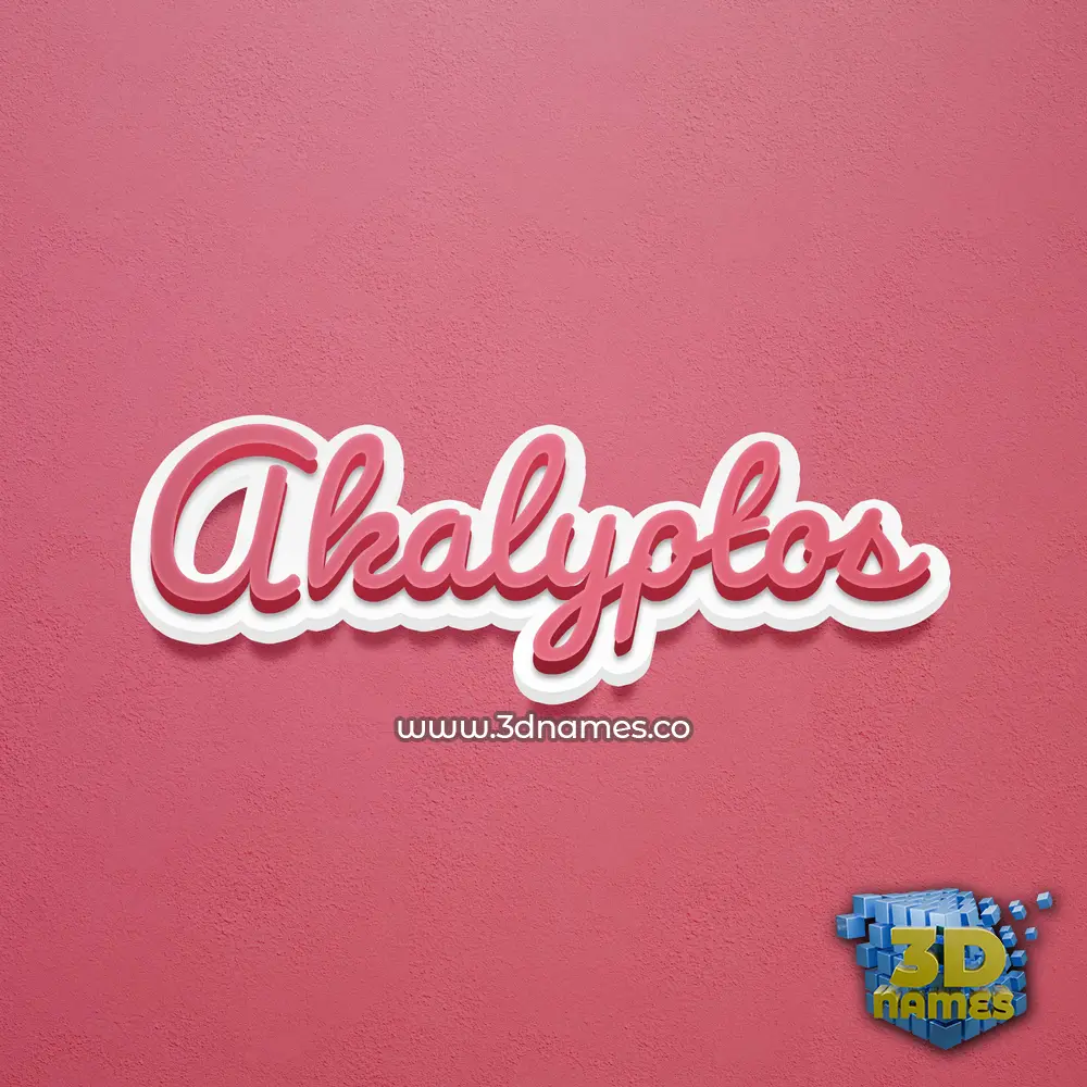 akalyptos in Red Scribble style - 3D name wallpaper