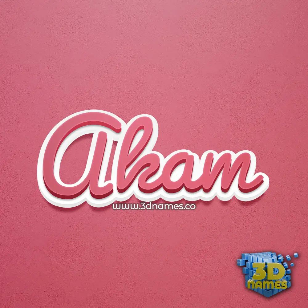 akam in Red Scribble style - 3D name wallpaper