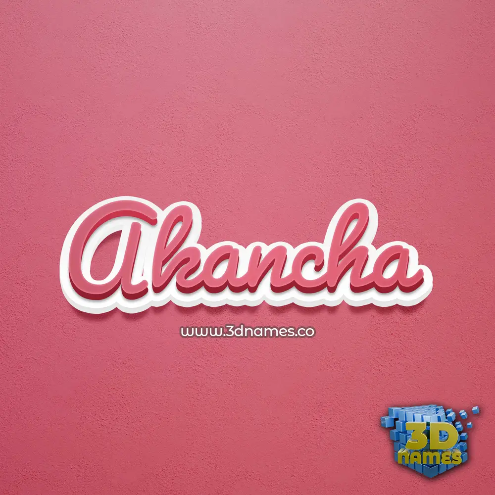 akancha in Red Scribble style - 3D name wallpaper