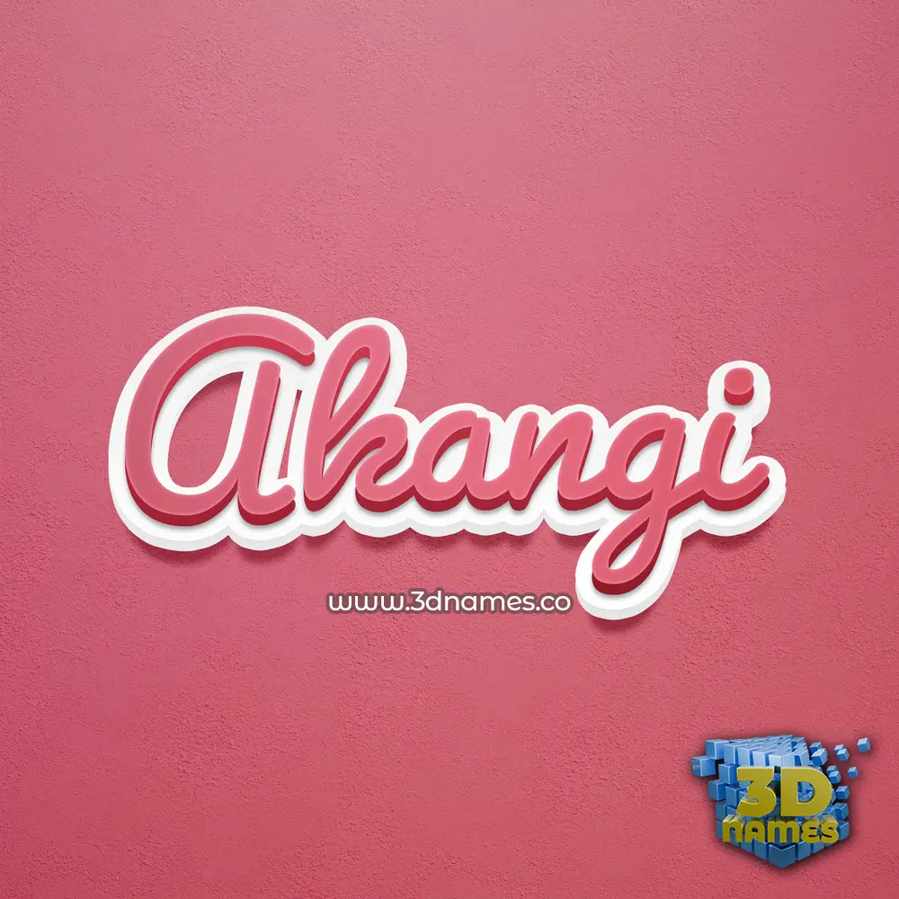 akangi in Red Scribble style - 3D name wallpaper