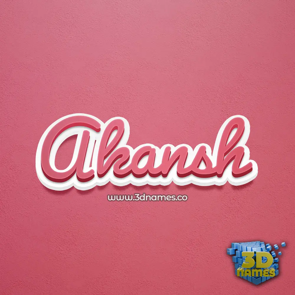 akansh in Red Scribble style - 3D name wallpaper
