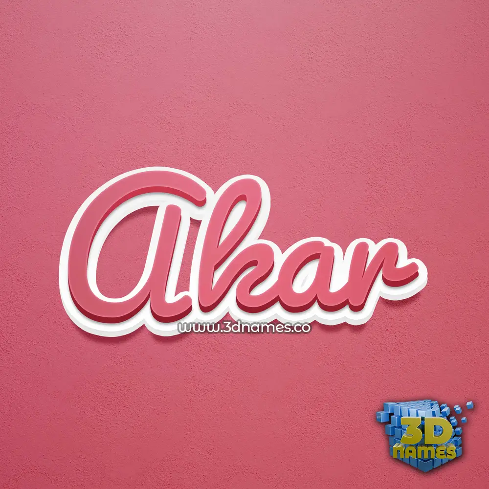 akar in Red Scribble style - 3D name wallpaper