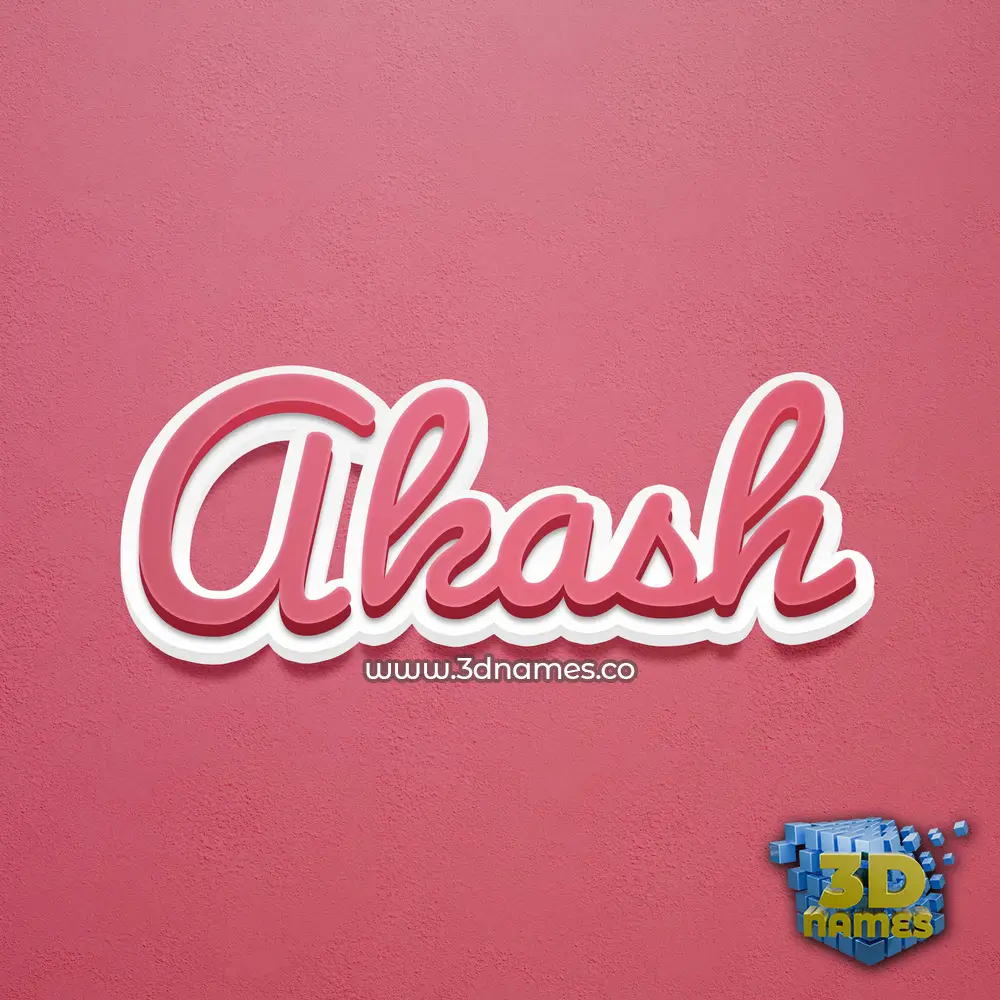 akash in Red Scribble style - 3D name wallpaper