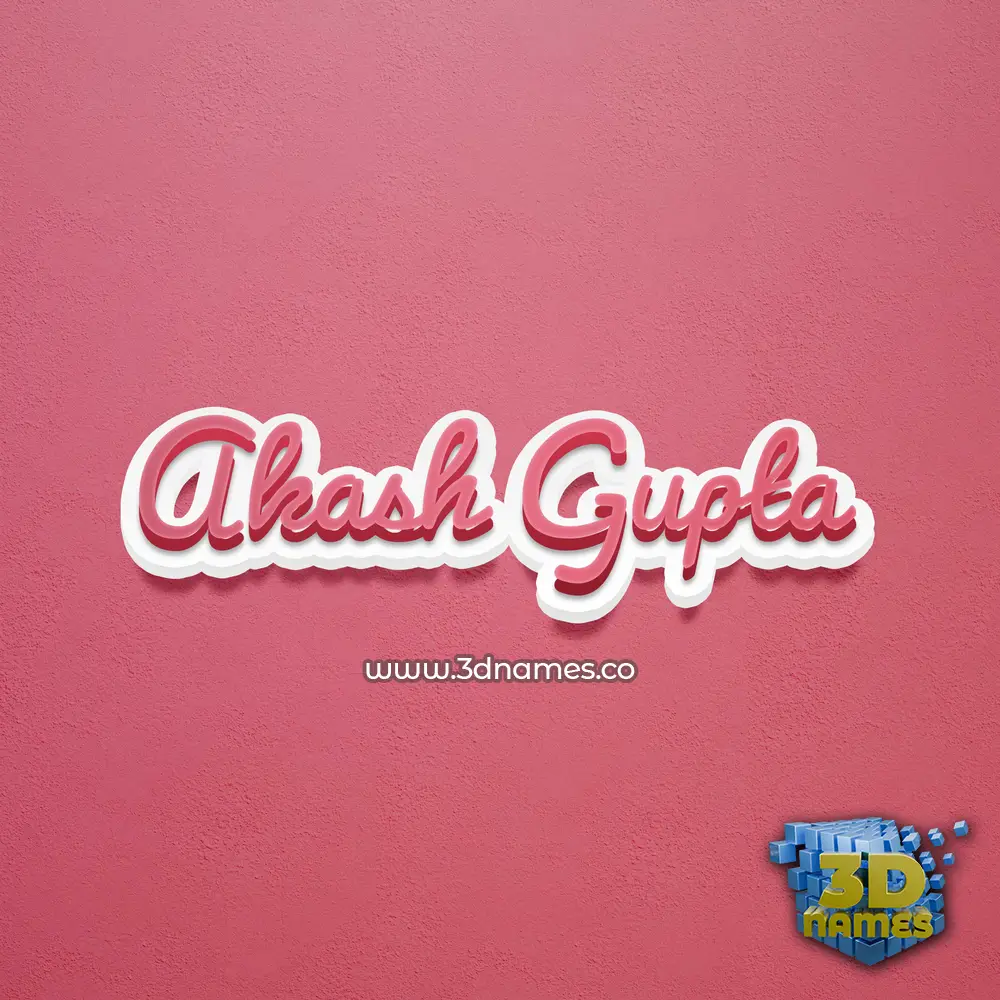 akash gupta in Red Scribble style - 3D name wallpaper