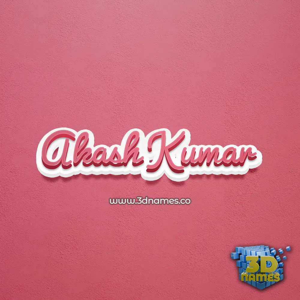akash kumar in Red Scribble style - 3D name wallpaper