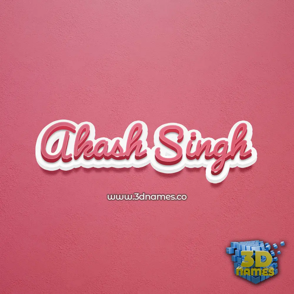 akash singh in Red Scribble style - 3D name wallpaper