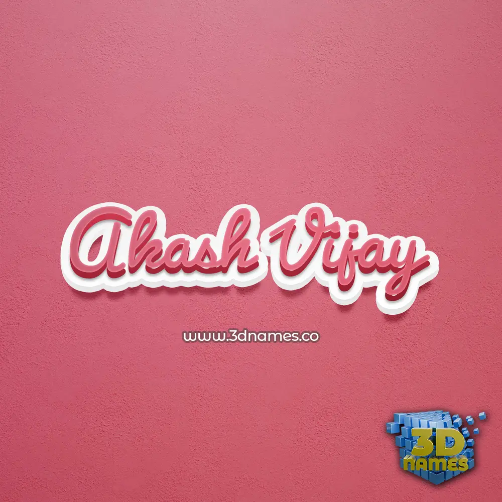 akash vijay in Red Scribble style - 3D name wallpaper