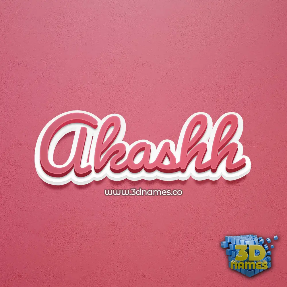 akashh in Red Scribble style - 3D name wallpaper