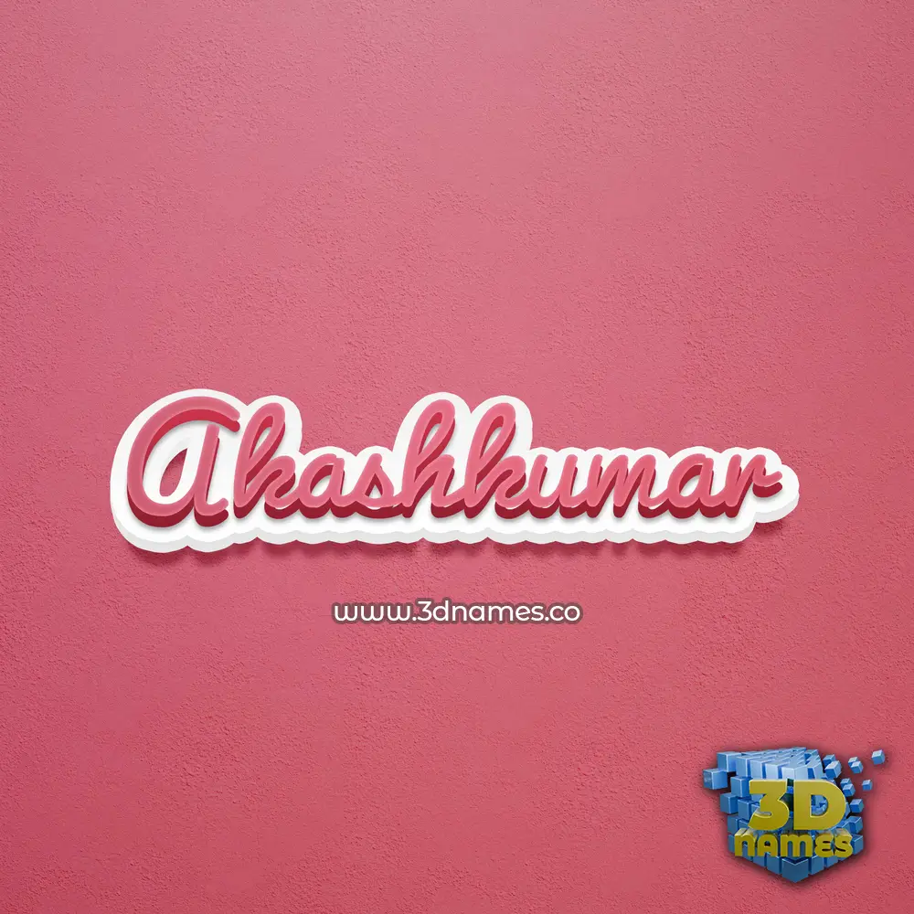 akashkumar in Red Scribble style - 3D name wallpaper