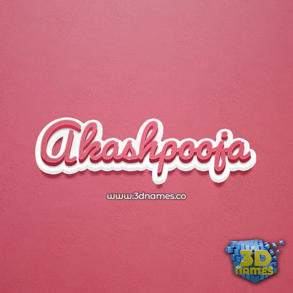 akashpooja in Red Scribble style - 3D name wallpaper