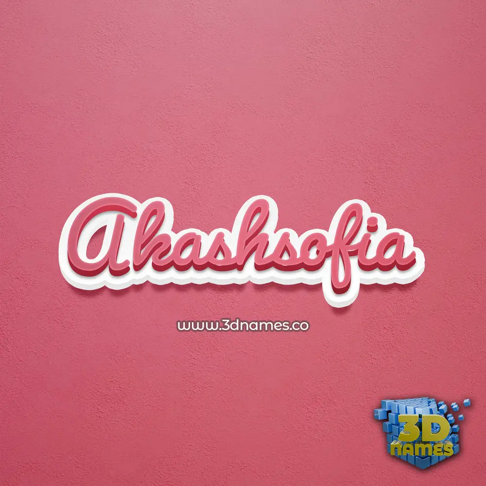 akashsofia in Red Scribble style - 3D name wallpaper