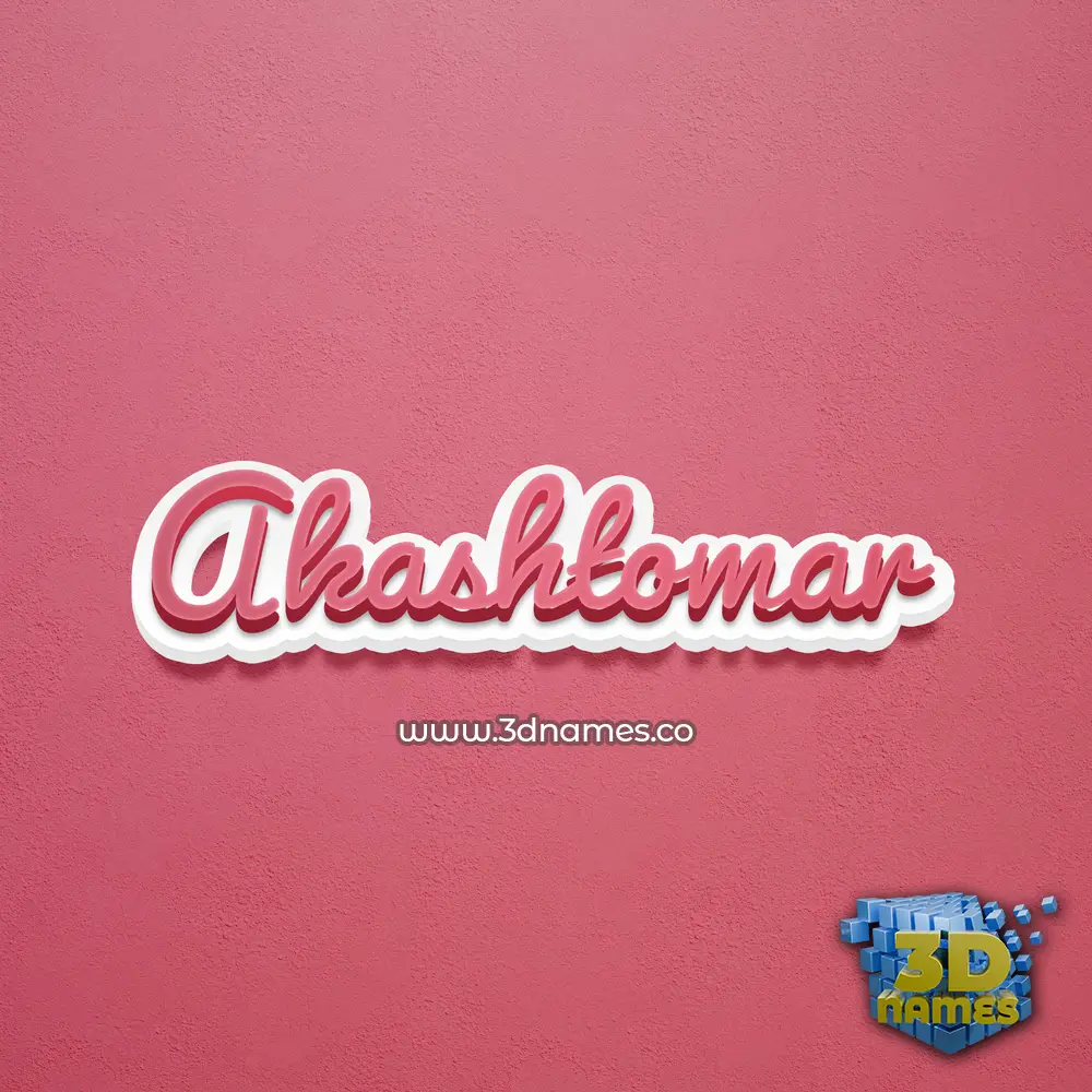 akashtomar in Red Scribble style - 3D name wallpaper