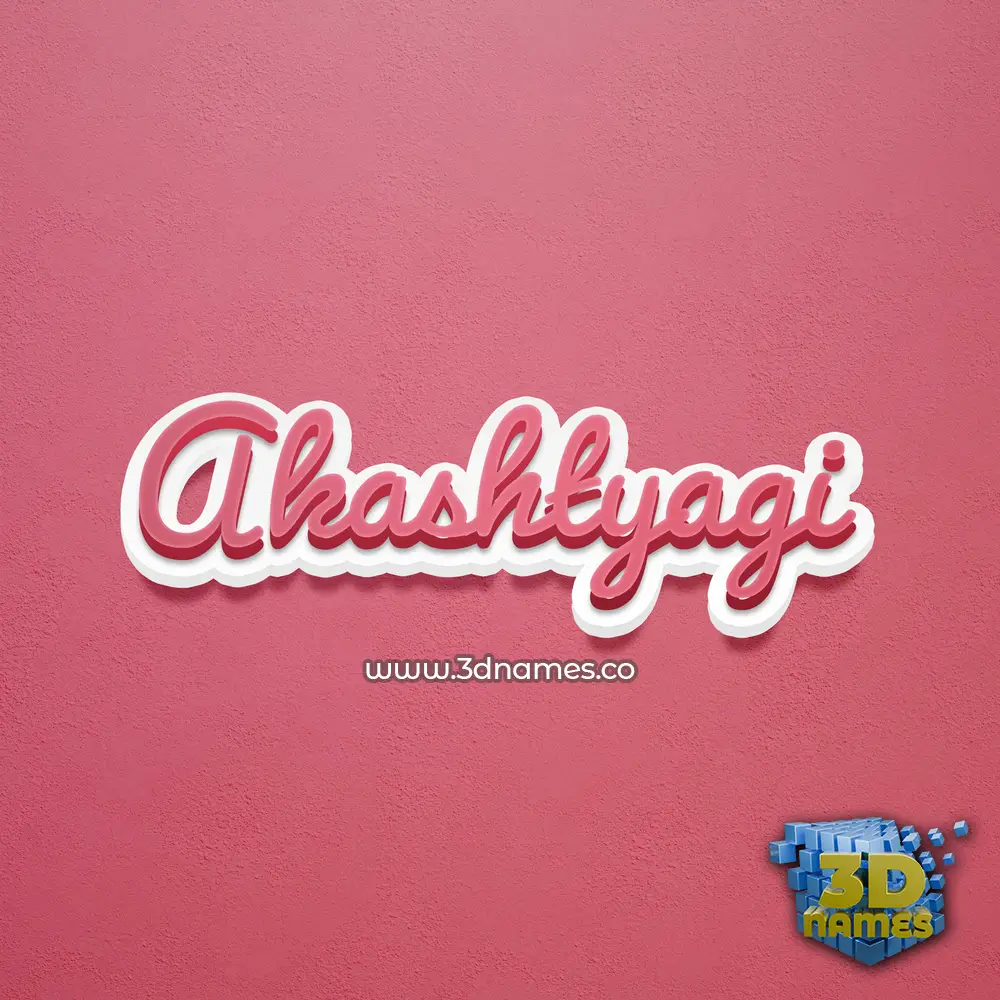 akashtyagi in Red Scribble style - 3D name wallpaper