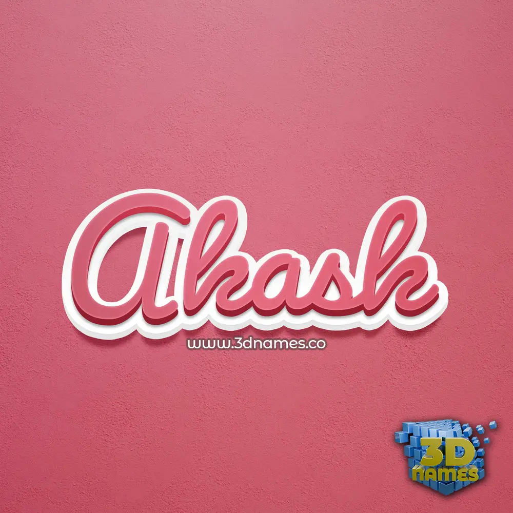 akask in Red Scribble style - 3D name wallpaper