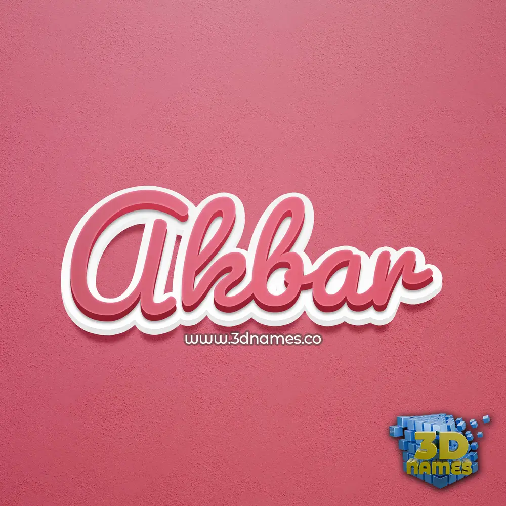 akbar in Red Scribble style - 3D name wallpaper