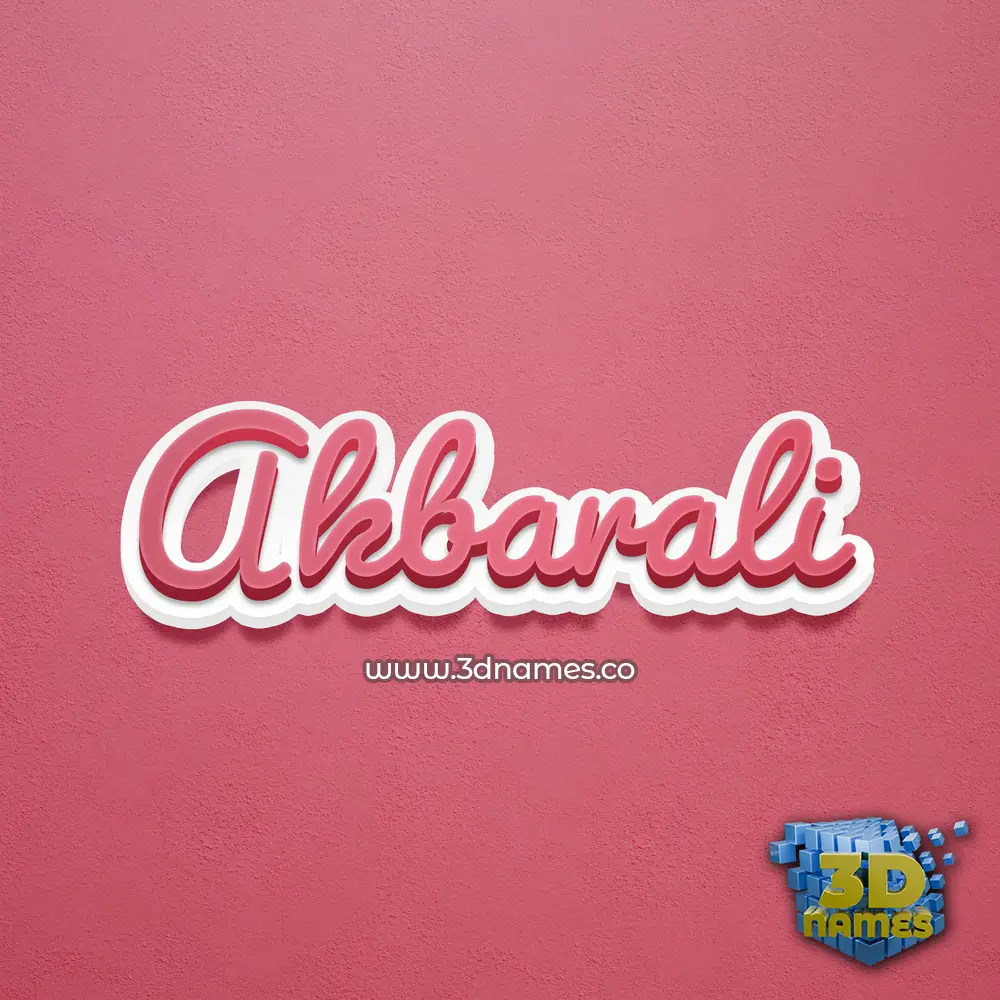 akbarali in Red Scribble style - 3D name wallpaper